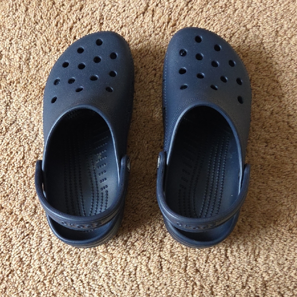 Navy Blue Crocs - W 8, M 6